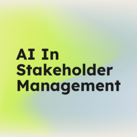 Ai in stakeholder management text on light background