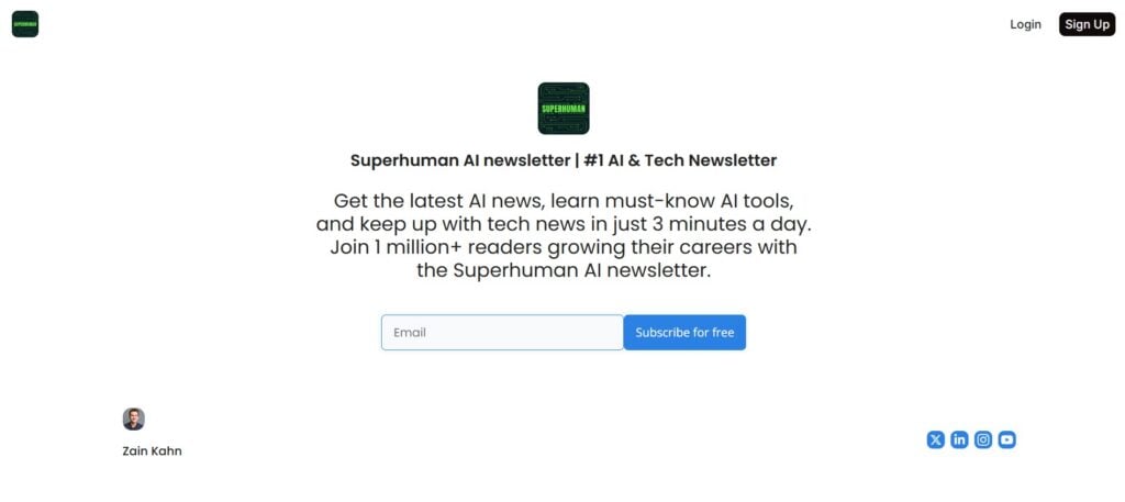 The sign up for the Superhuman AI newsletter